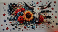 Cup Wrap-Floral American Cow Skull