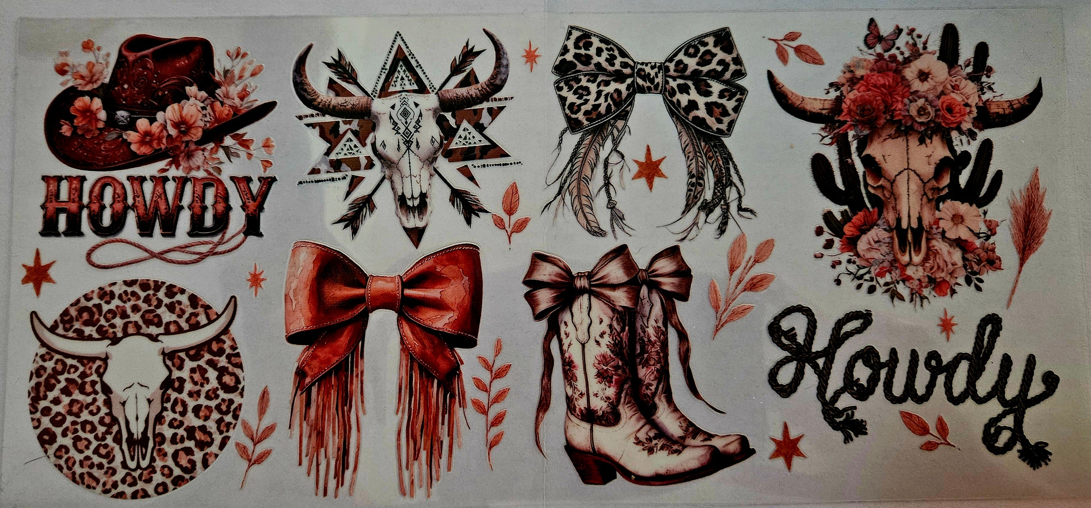 Cup Wrap-Howdy - Bows Boots and Cow Skulls